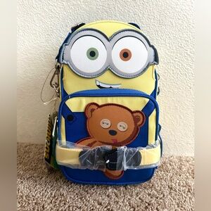 NWT Loungefly Minions Bob 2 in 1 crossbuddies with Bear Design crossbody bag
